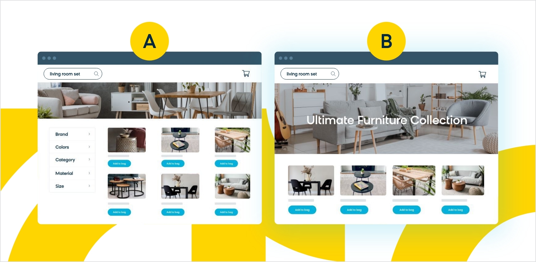 A/B Test of Homepage vs. Category Page