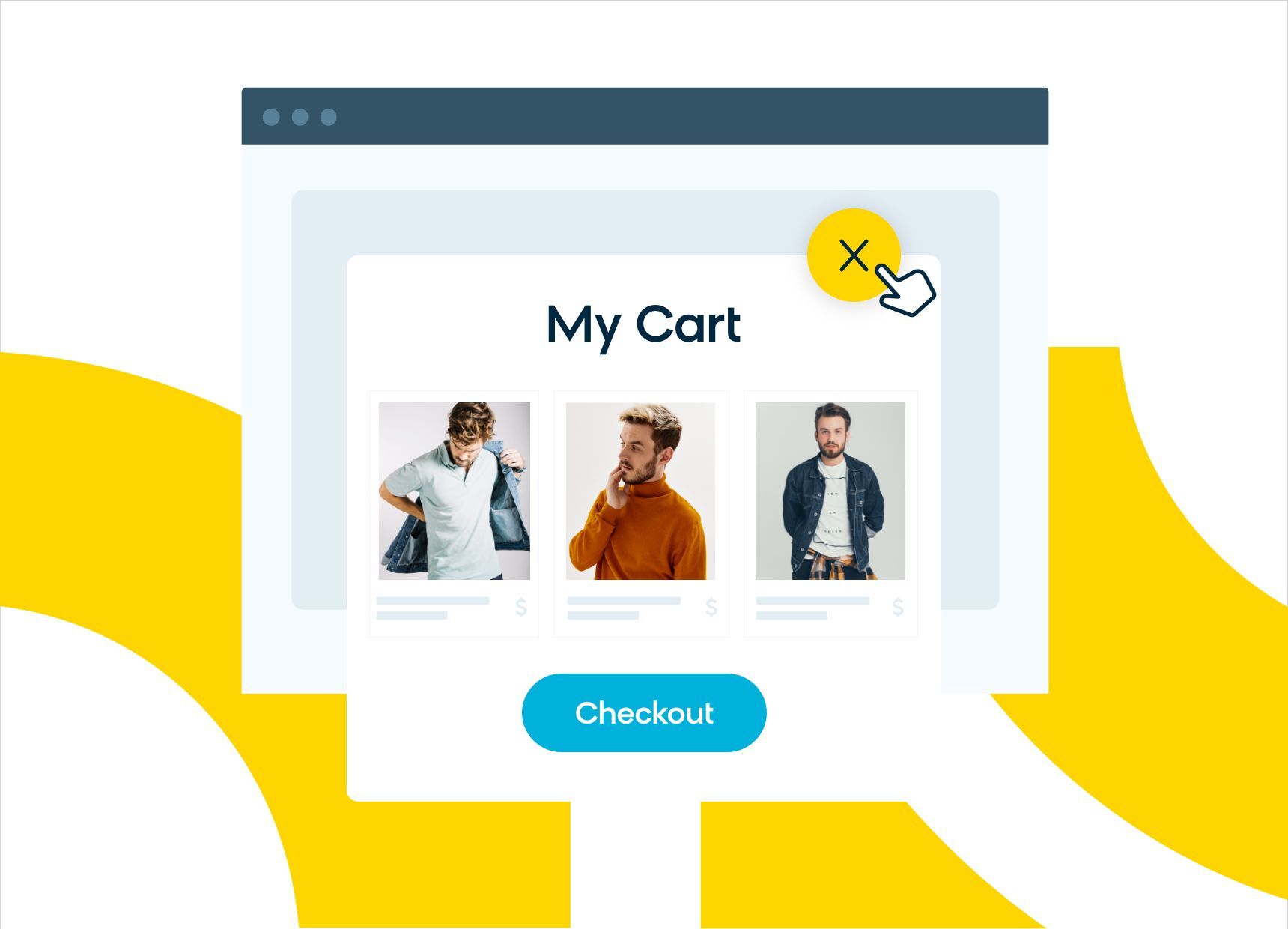 Example of an abandoned cart in ecommerce