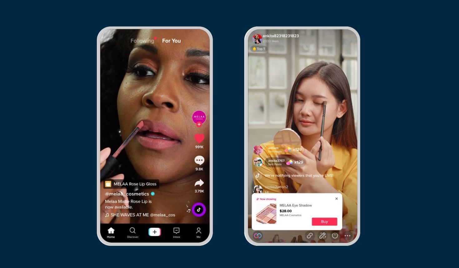 Example of social commerce: TikTok live shopping