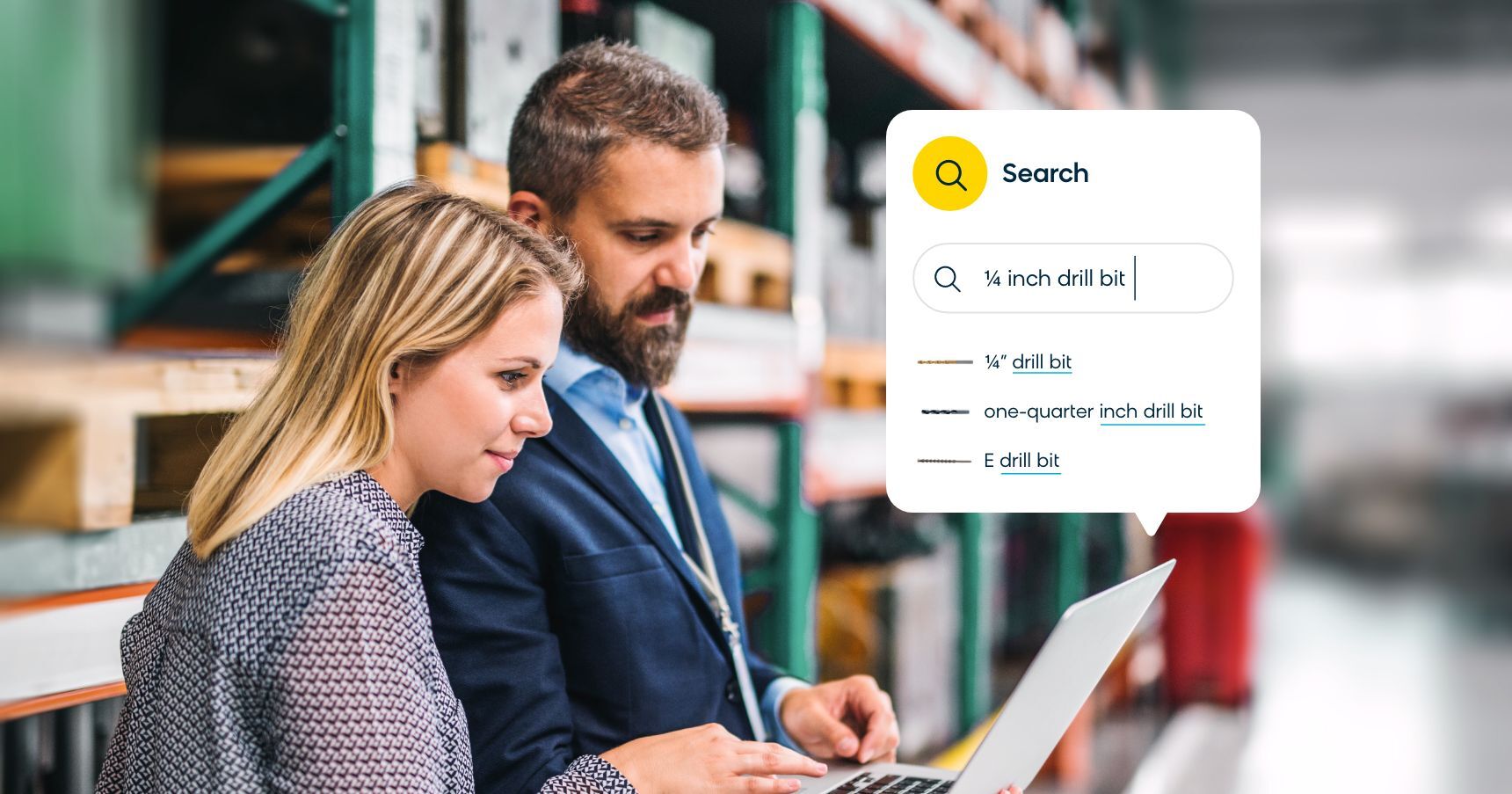 Example of Bloomreach Discovery's search understanding different drill bit sizes