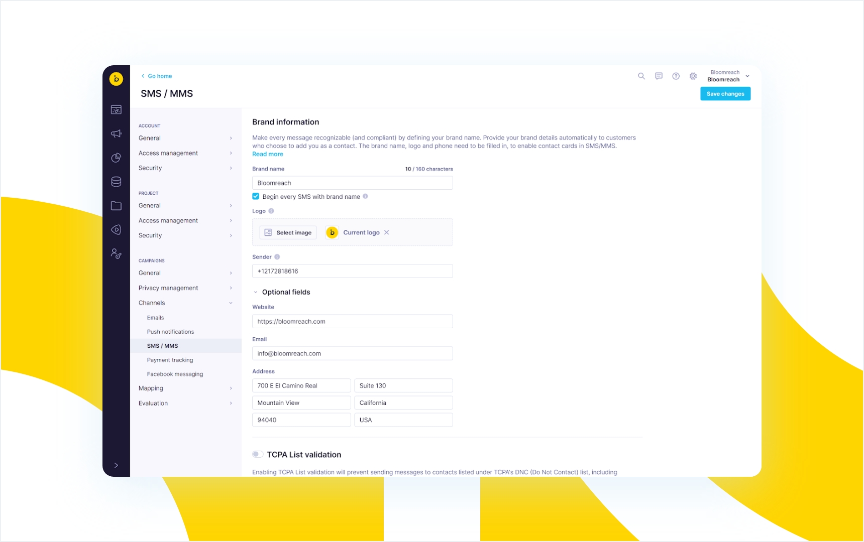 Bloomreach Engagement’s in-platform contact card creator to build easy-to-share SMS contact cards