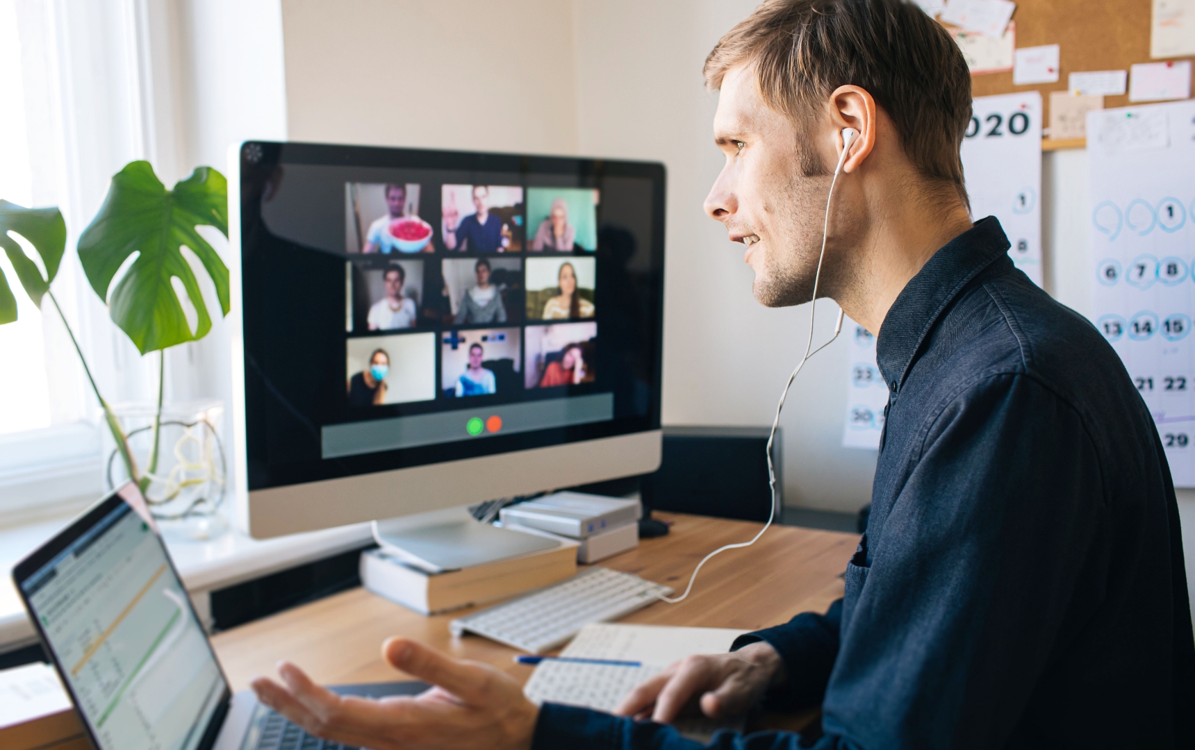 Employee at Distribution Company Having a Virtual Meeting to Discuss Digital Transformation