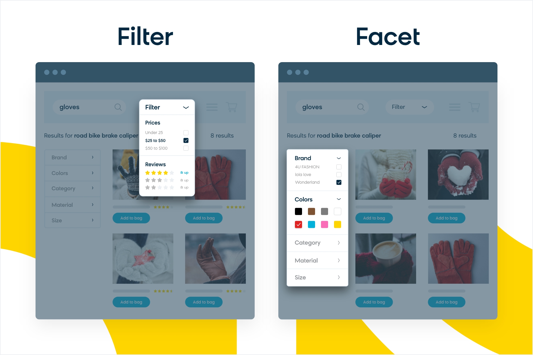 Filter Versus Facet in Site Search