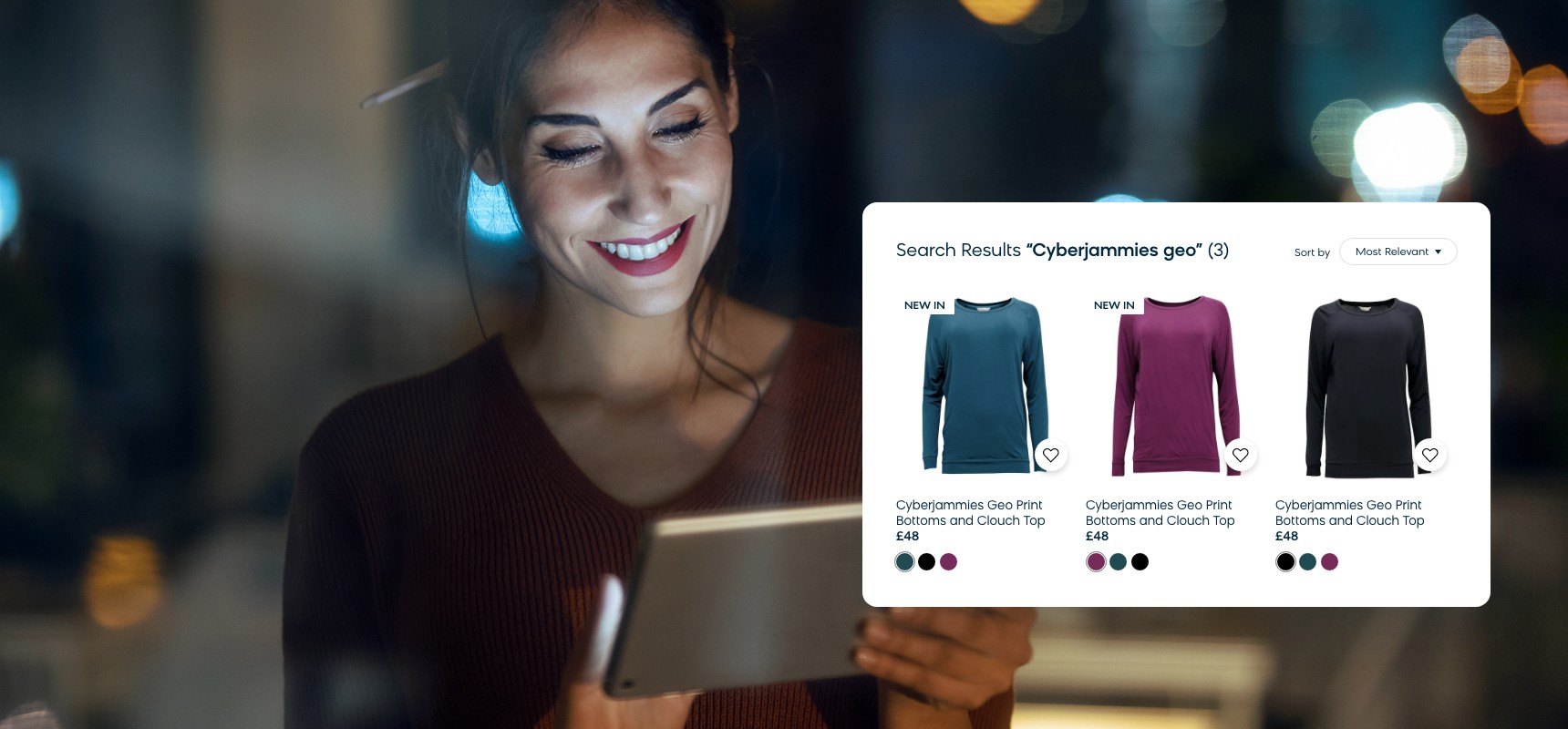 Example of splitting colors for apparel product listings with Bloomreach Discovery