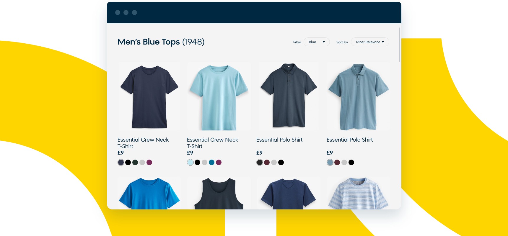 Example of using Bloomreach Discovery's SKU Select feature to show the matching color in the thumbnail