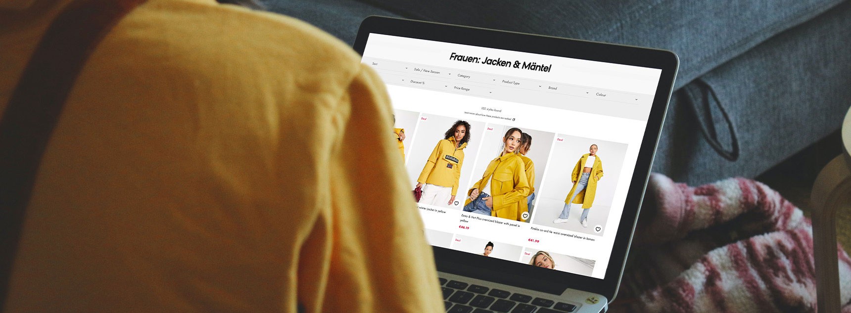 Example of using AI in online shopping to show relevant results