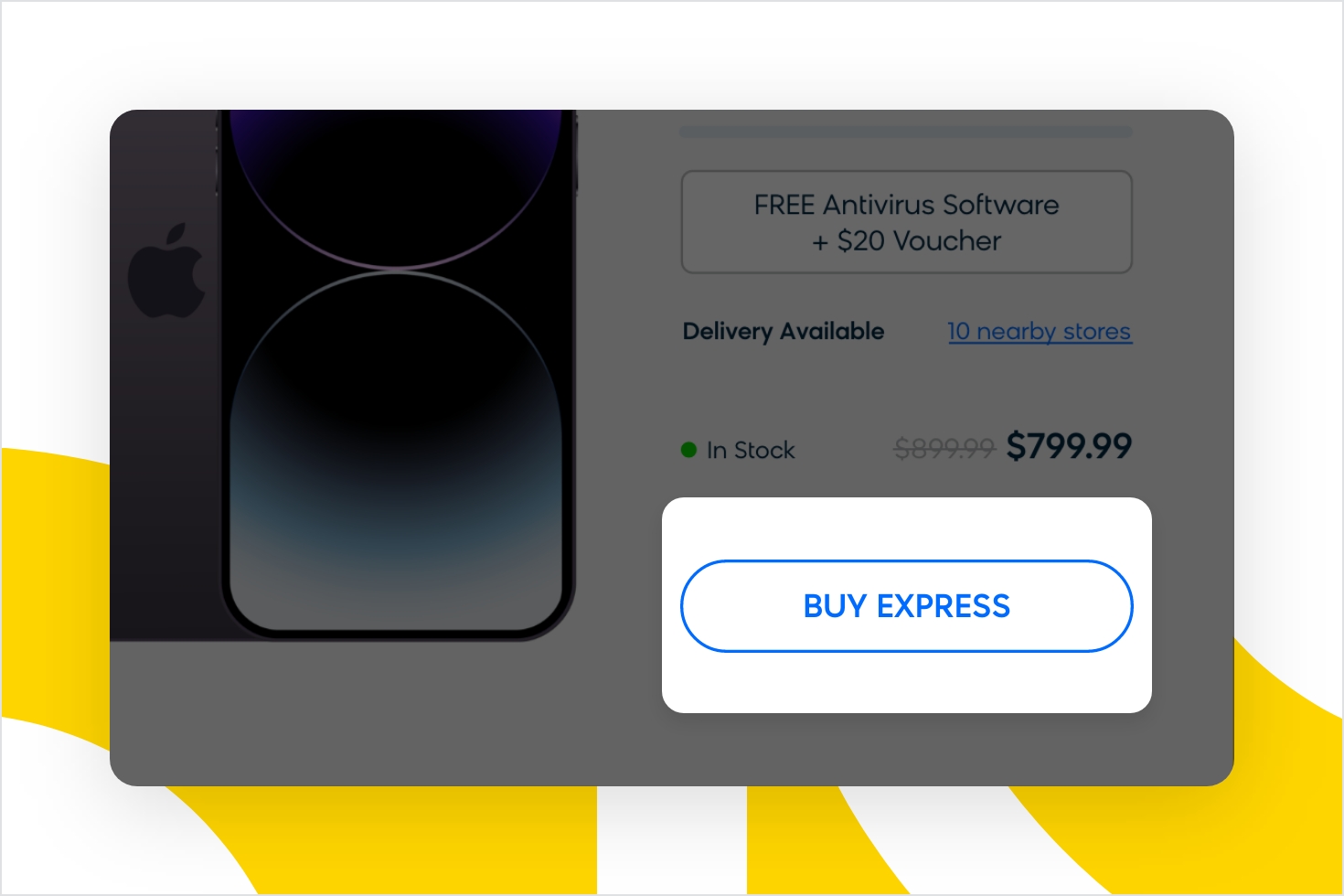 The principle of least effort in action with a "buy express" button