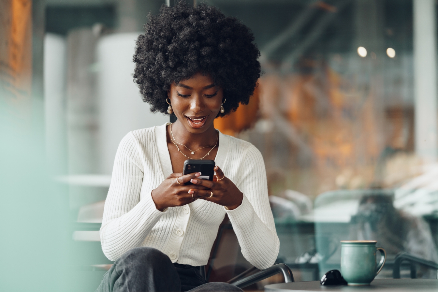 Woman browsing an ecommerce site on her phone