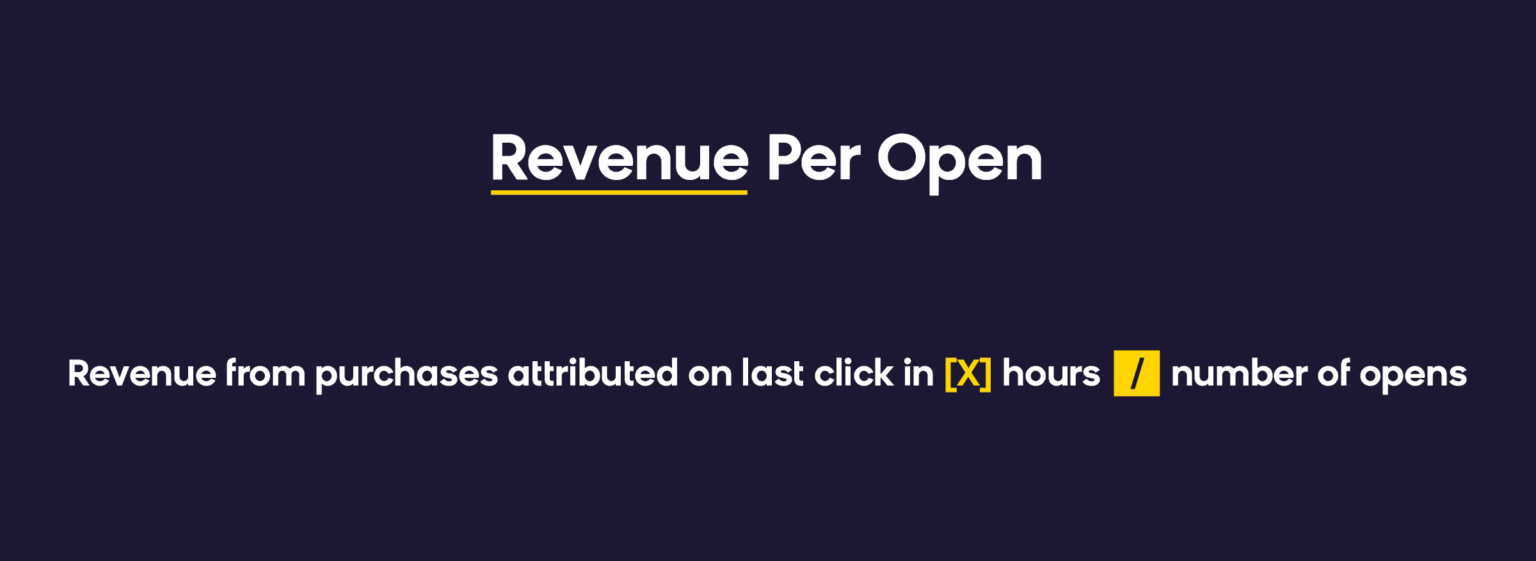 email marketing metric - revenue per open