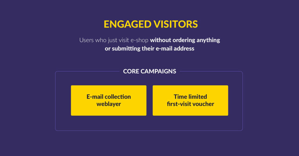 Core campaigns that businesses can use to convert an engaged visitors segment