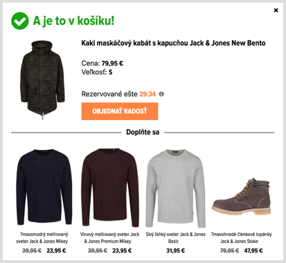 Up-sell using collaborative filtering on Zoot.sk