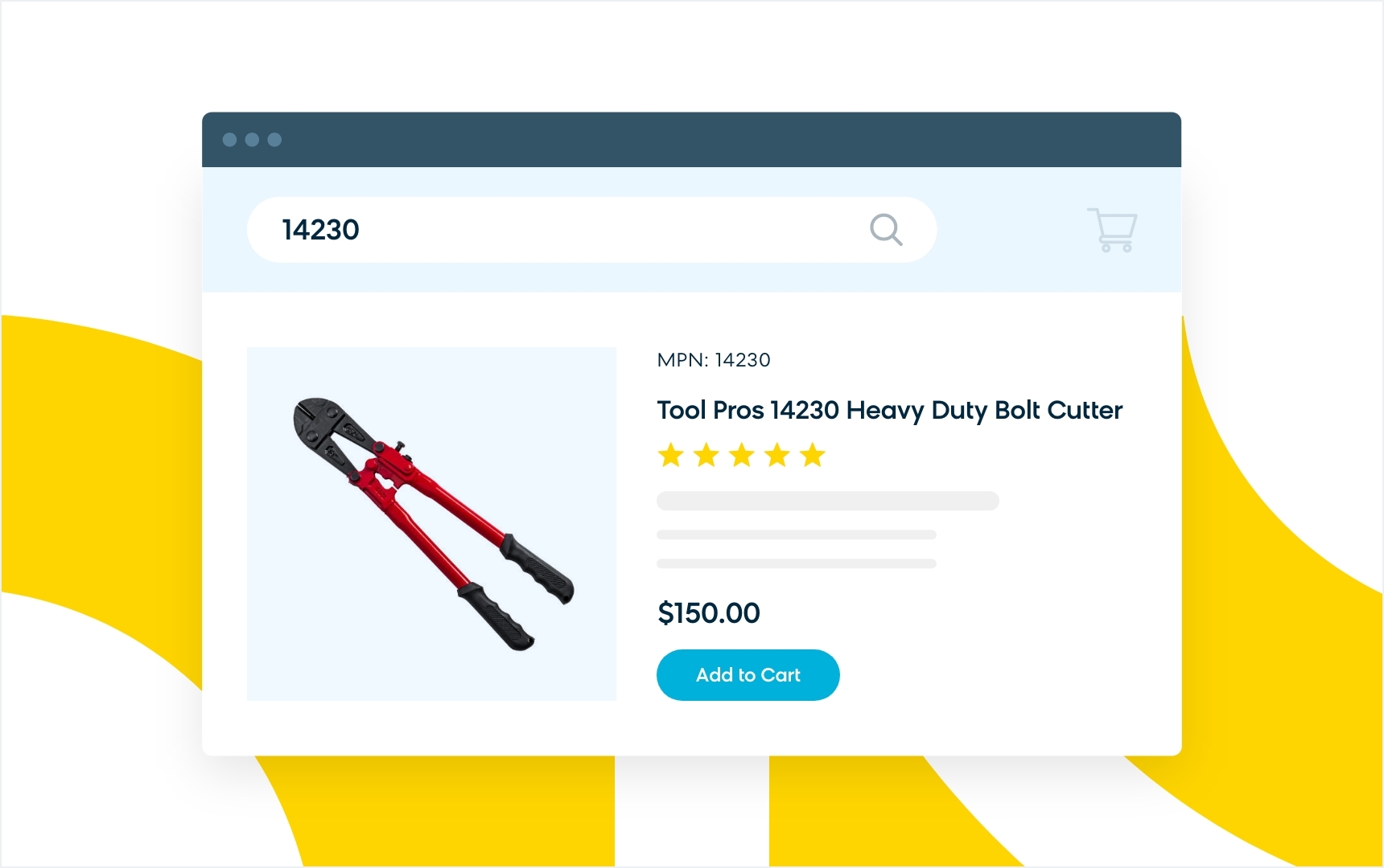 Searching for Bolt Cutter with a Product Number